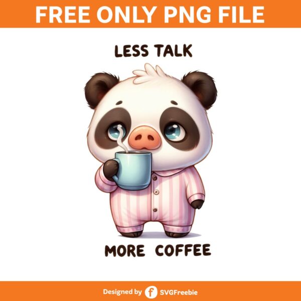 less-talk-more-coffee-pig-clipart-png