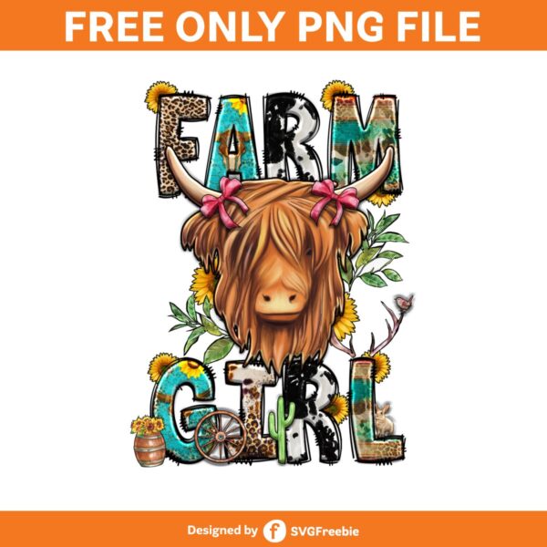 Farm Girl Sublimation, Western Png, Cow