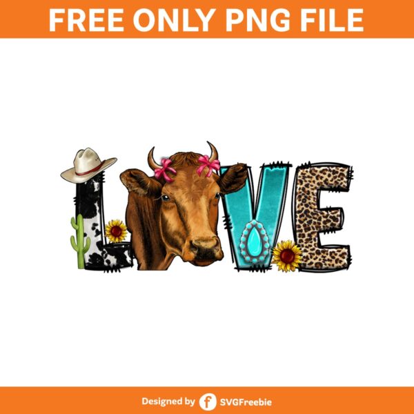 love-sublimation-cow-png-western-png