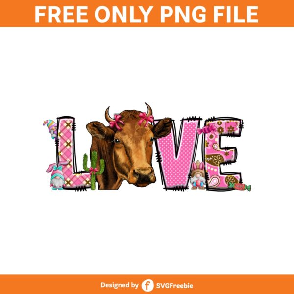 love-sublimation-love-cow-western-cow