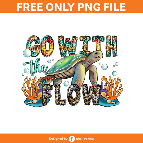 Go with Flow Png, Turtle Png, Kids Png