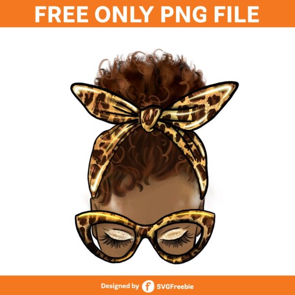 black-woman-clipart-afro-messy-bun-png