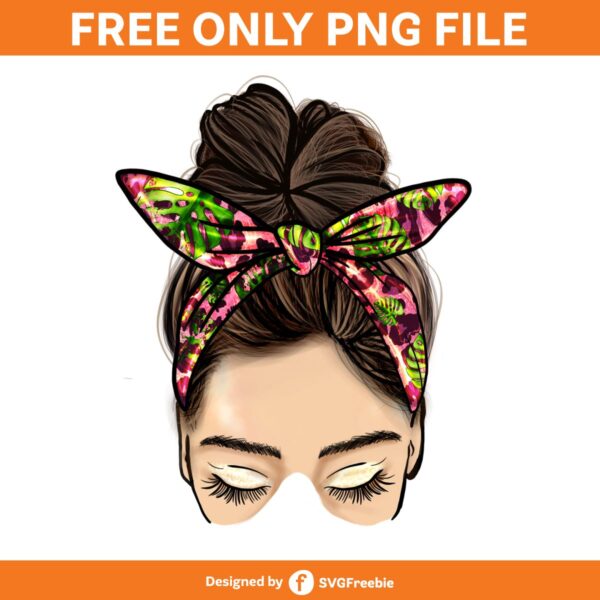 Messy Bun Clipart, Messy Bun Woman Png