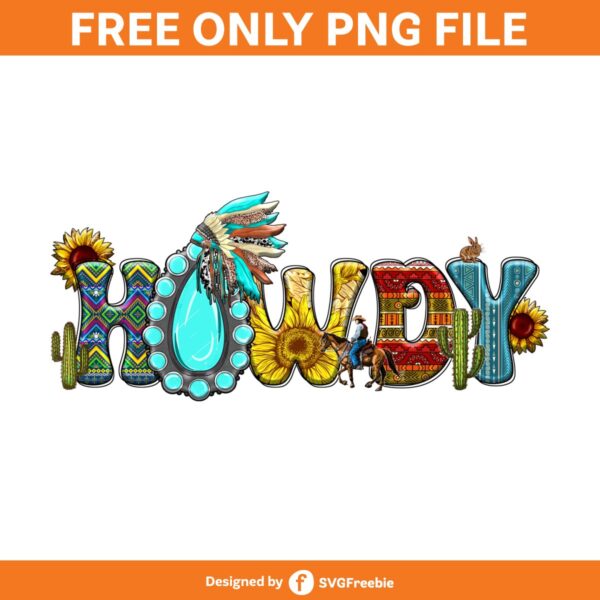 Western Howdy Png, Howdy Sublimation Png