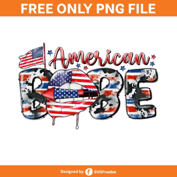 American Babe Png, America, Babe Png, Lips PNG Sublimation Design